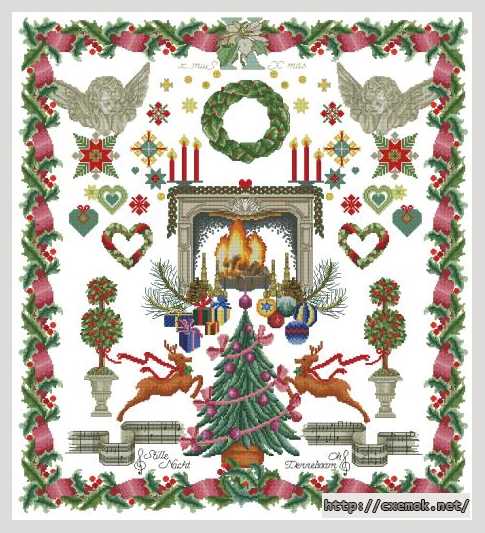 Download embroidery patterns by cross-stitch  - Настроение рождества