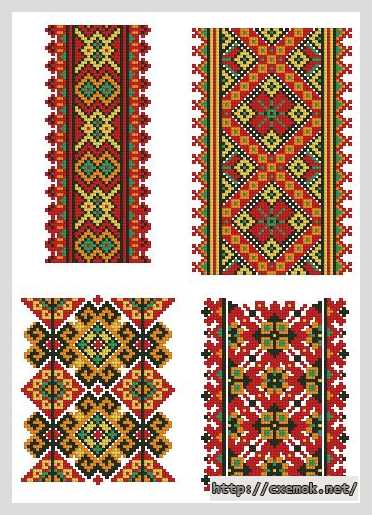 Скачать схему вышивки нитками Українські орнаменти
