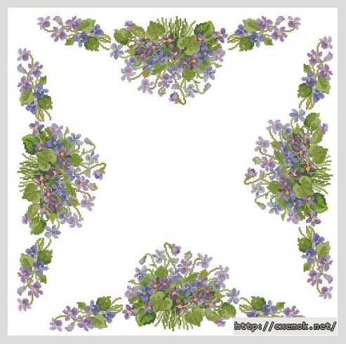 Download embroidery patterns by cross-stitch  - Скатерть