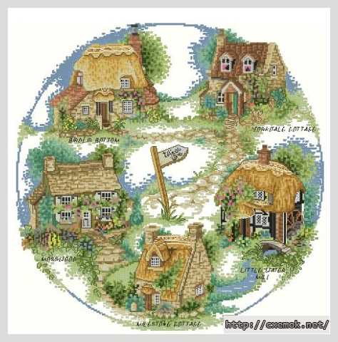 Download embroidery patterns by cross-stitch  - Улица коттеджев