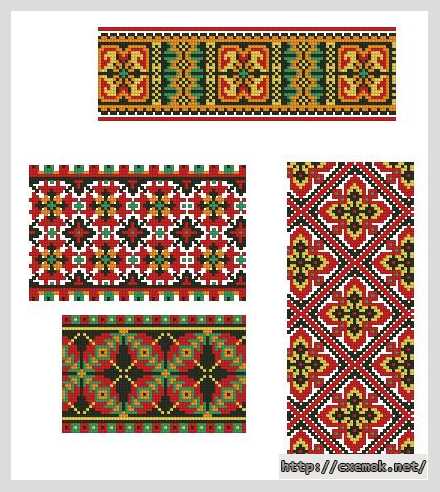 Download embroidery patterns by cross-stitch  - Українські орнаменти