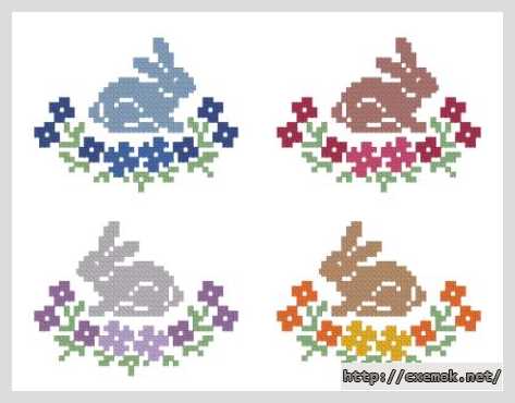 Download embroidery patterns by cross-stitch  - Пасхальний кролик