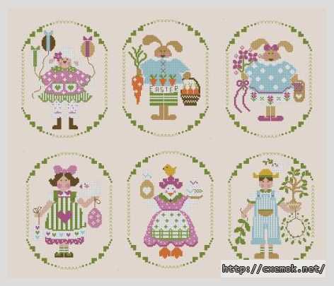 Download embroidery patterns by cross-stitch  - Пасхальні персонажі