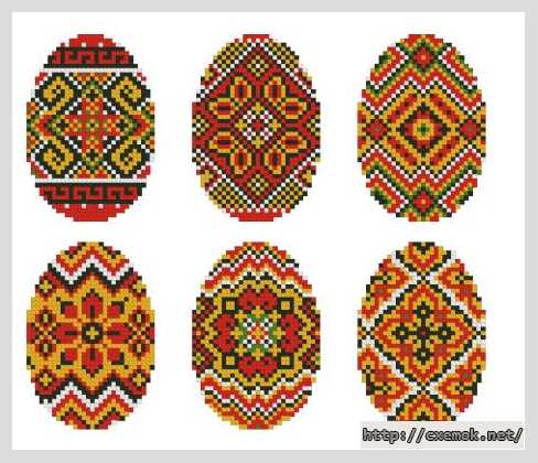 Download embroidery patterns by cross-stitch  - Гуцульські писанки