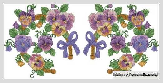 Download embroidery patterns by cross-stitch  - Анютины глазки с подковой