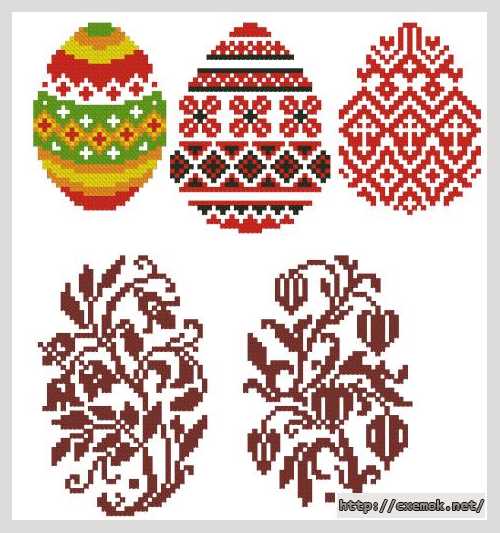 Download embroidery patterns by cross-stitch  - Вишиті писанки