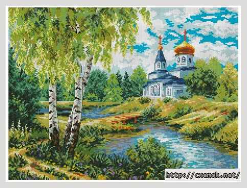 Download embroidery patterns by cross-stitch  - Дорога к храму
