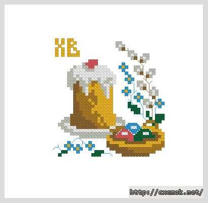 Download embroidery patterns by cross-stitch  - Паска з крашанками