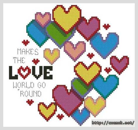 Download embroidery patterns by cross-stitch  - Сердца