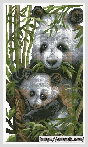 Download embroidery patterns by cross-stitch  - Панда