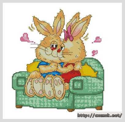 Download embroidery patterns by cross-stitch  - Зайкина любовь