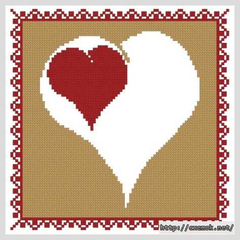 Скачать схемы вышивки нитками / крестом  - Сердце в сердце