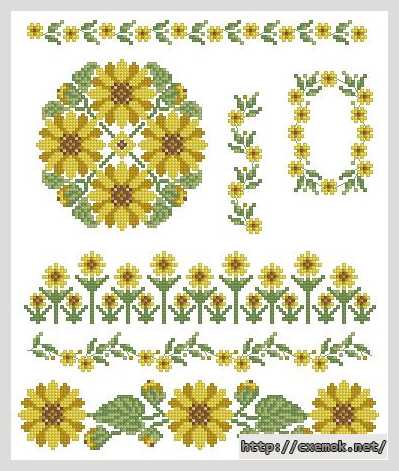 Download embroidery patterns by cross-stitch  - Соняхи для вишиванки