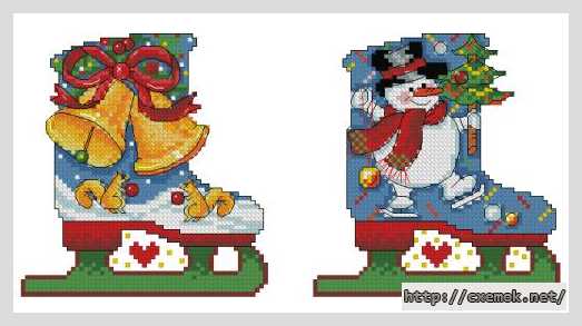 Download embroidery patterns by cross-stitch  - Коньки