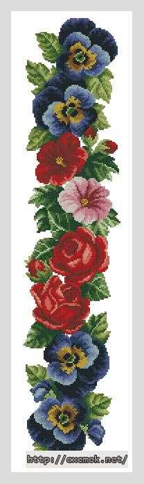 Download embroidery patterns by cross-stitch  - Королевские цветы