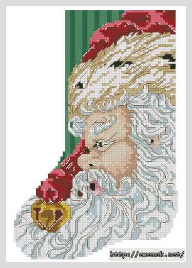 Download embroidery patterns by cross-stitch  - Сапожок санта