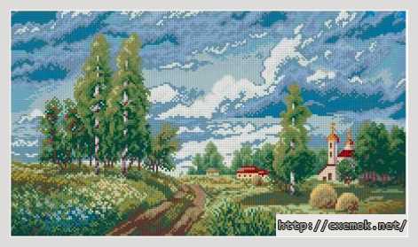 Download embroidery patterns by cross-stitch  - Поле