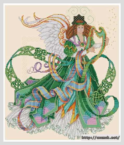 Download embroidery patterns by cross-stitch  - Кельтский ангел