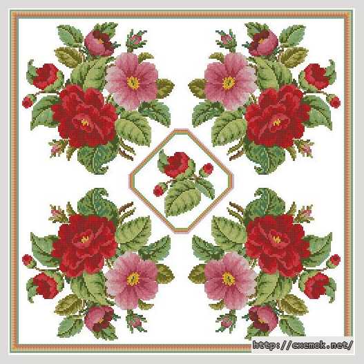 Download embroidery patterns by cross-stitch  - Нежный букет