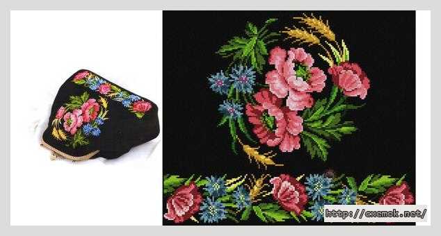 Download embroidery patterns by cross-stitch  - Сумка бал цветов