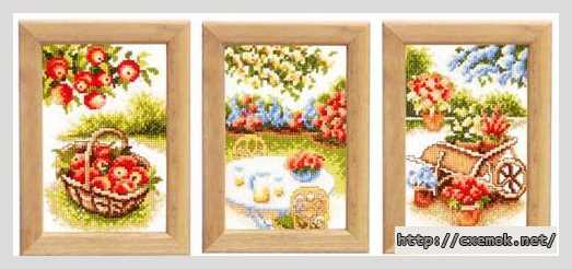 Download embroidery patterns by cross-stitch  - Садовое трио