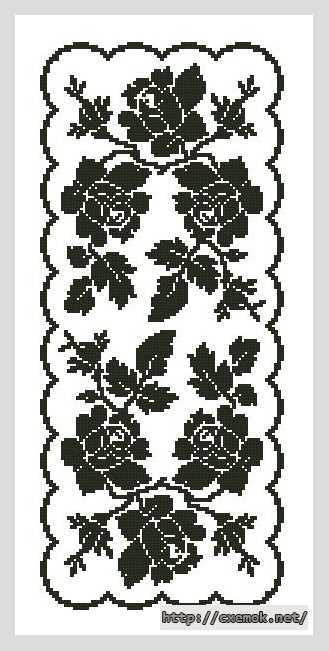Download embroidery patterns by cross-stitch  - Салфетка с розами