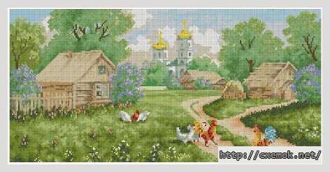 Download embroidery patterns by cross-stitch  - Утро в деревне