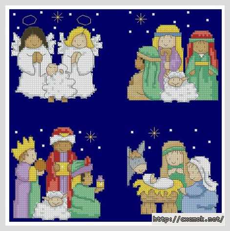 Download embroidery patterns by cross-stitch  - 4 рождественские миниатюры