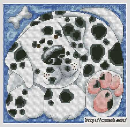 Download embroidery patterns by cross-stitch  - Лапа (dalmatian)
