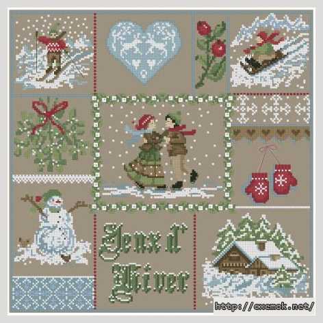 Download embroidery patterns by cross-stitch  - Новогодний сэмплер
