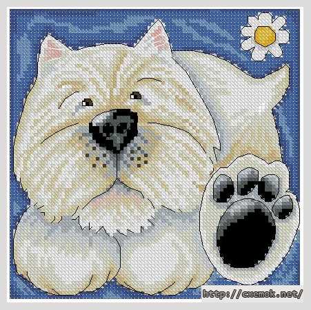 Download embroidery patterns by cross-stitch  - Лапа (westie)