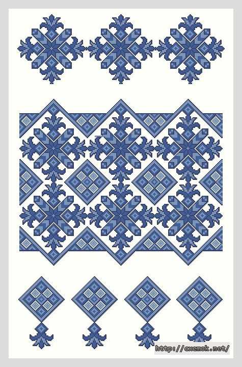 Download embroidery patterns by cross-stitch  - Рушник сніжинки