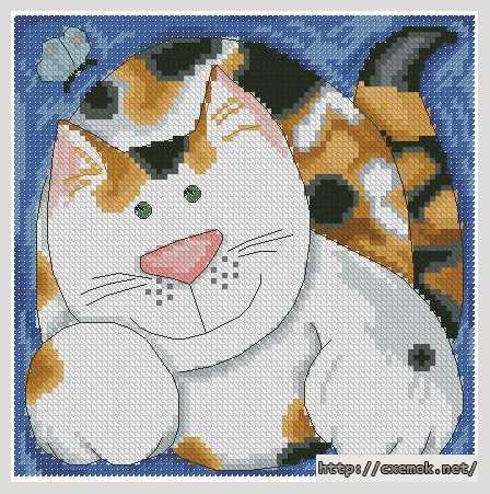 Download embroidery patterns by cross-stitch  - Лапа (tortoiseshell cat)