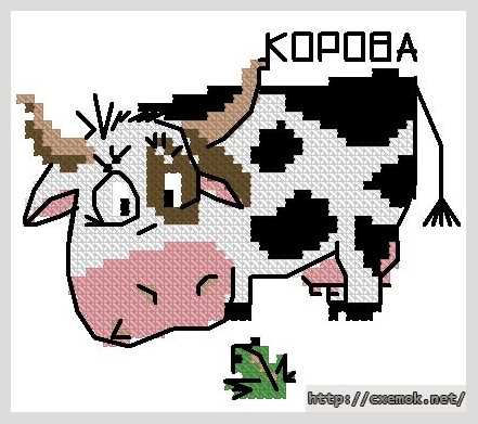Download embroidery patterns by cross-stitch  - Корова