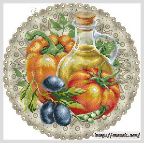 Download embroidery patterns by cross-stitch  - Средиземноморский салат