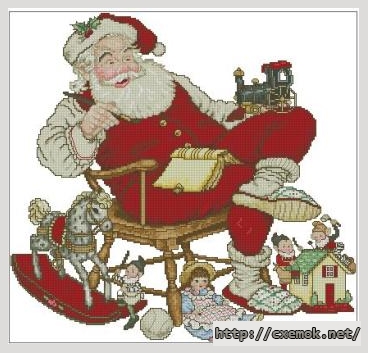 Download embroidery patterns by cross-stitch  - Santa at work, author 
