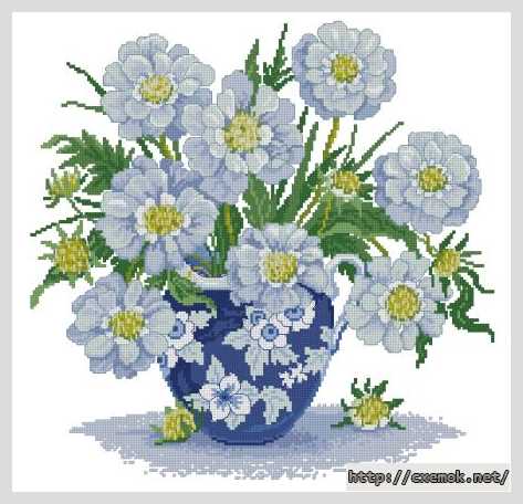 Download embroidery patterns by cross-stitch  - Маргаритки
