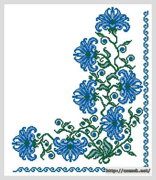 Download embroidery patterns by cross-stitch  - Рушник на икону голубой
