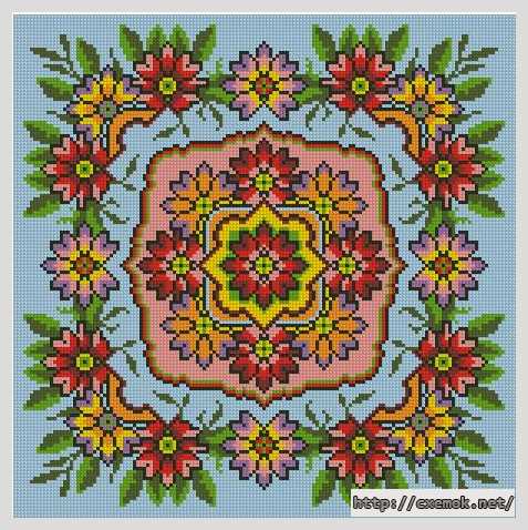 Download embroidery patterns by cross-stitch  - Разноцветная подушка