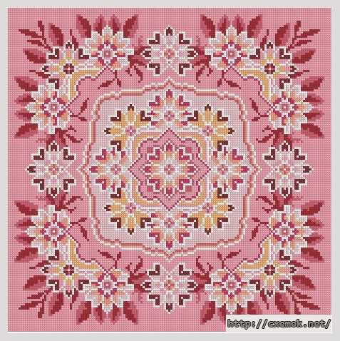 Download embroidery patterns by cross-stitch  - Розовая подушка