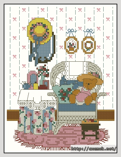 Download embroidery patterns by cross-stitch  - Favorite room, author 