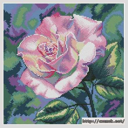 Download embroidery patterns by cross-stitch  - Роза