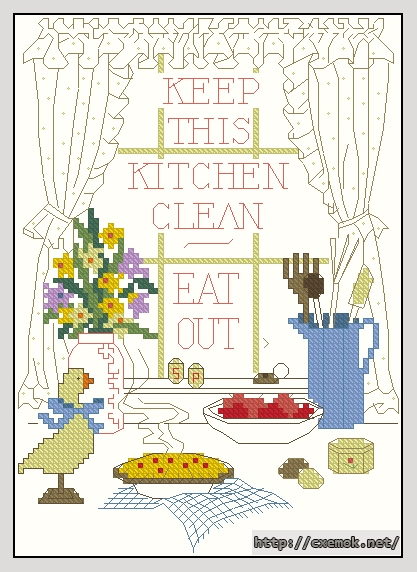 Download embroidery patterns by cross-stitch  - Eat out, author 