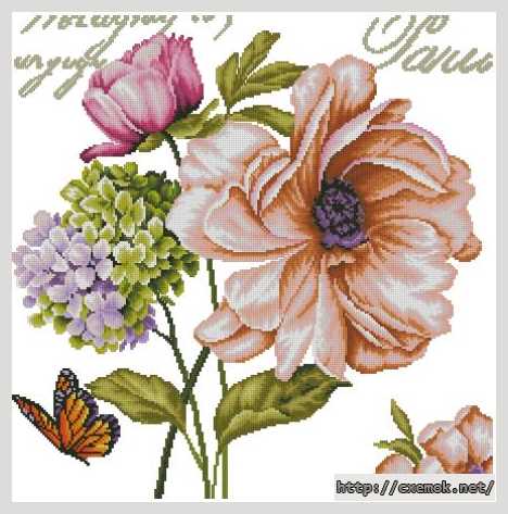 Download embroidery patterns by cross-stitch  - Красивые цветы