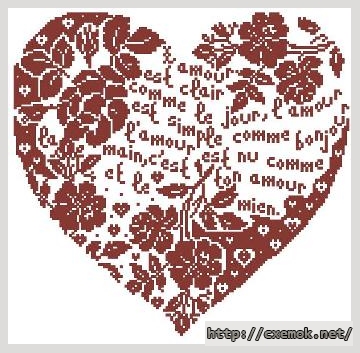 Download embroidery patterns by cross-stitch  - Coeur d''amour, author 