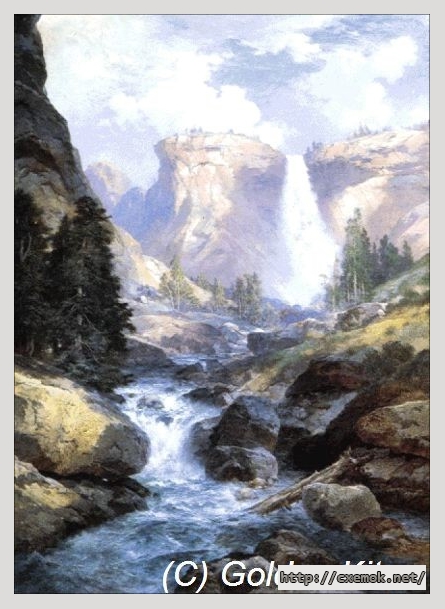 Скачать схему вышивки нитками Waterfall in Yosemite, автор 