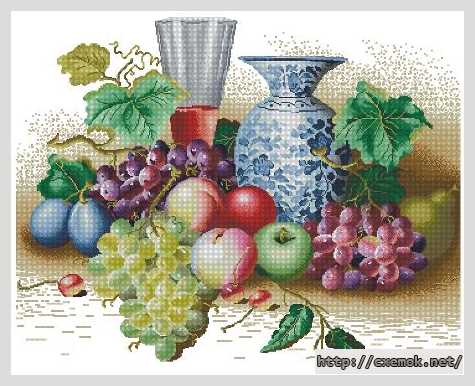 Download embroidery patterns by cross-stitch  - Фрукты