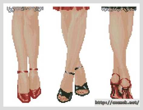 Download embroidery patterns by cross-stitch  - Дамские ножки