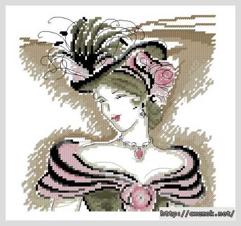 Download embroidery patterns by cross-stitch  - Девушка меган