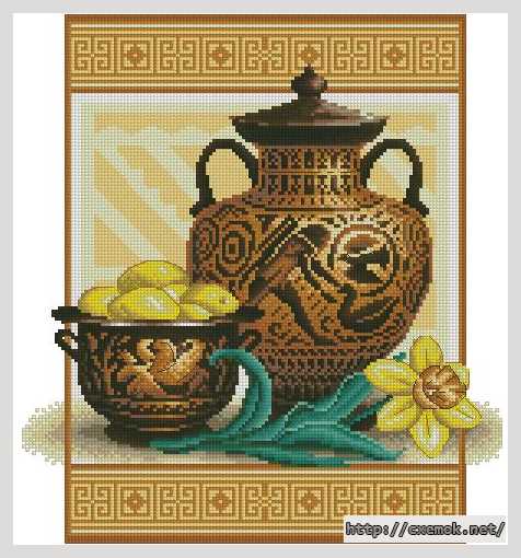 Download embroidery patterns by cross-stitch  - Античные вазы